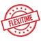 FLEXITIME text written on red vintage round stamp