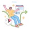 Flextime benefits in modern employment. Flat vector illustration.