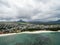 FLIC EN FLAC, MAURITIUS - DECEMBRE 04, 2015: Landscape and Beach in Flic an Flac, Mauritius. Stormy Cloudy Sky and Indian Ocean