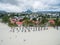 FLIC EN FLAC, MAURITIUS - OCTOBER 04, 2015: Landscape and Beach in Flic an Flac, Mauritius. Tourists and Beach Sand with Hotel