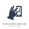 Flick Down gesture icon. Trendy flat vector Flick Down gesture i