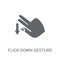 Flick Down gesture icon. Trendy Flick Down gesture logo concept