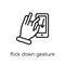 Flick Down gesture icon. Trendy modern flat linear vector Flick