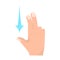 Flick down with two fingers touch screen gesture vector