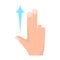 Flick up with two fingers touch screen gesture vector