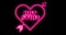 Flickering `HOT STUFF` Valentine`s Day Neon Heart