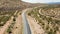 Flight along a desert road in Namibia