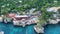 flight along stunning rocky cliffs landscape in West End, Negril, near famous Rick\'s Cafe in Negril,