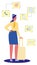 Flight Attendant with Suitcase Vector Illustration