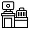 Flight baggage check icon outline vector. Luggage airport scanner