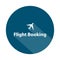 flight booking badge on white