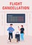 Flight cancellation poster flat vector template