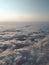 In flight. Clouds over the Earth