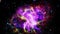 Flight Into the colorful Crab Nebula Pulsar supernova galaxy animation. Traveling through star fields and galaxies in deep space.