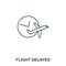Flight Delayed icon. Outline thin line style from airport icons collection. Pixel perfect Flight Delayed icon for web