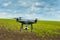 Flight of drones over bean field crops