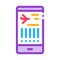 Flight Information On Phone Icon Thin Line Vector