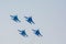 Flight of military airplanes. Aircraft in the sky. Aviation photos