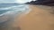 Flight over desert beach on Fuerteventura island, Spain