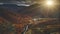 Flight over dramatic autumn mountain landscape