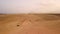 Flight over the dunes of the island of Fuerteventura, sunset.