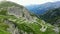 Flight over Gotthard Pass in Switzerland