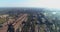 Flight over a large metallurgical plant. Industrial exterior aerial view. Large modern factory