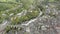 Flight over Llangollen a town in North East Wales aerial view