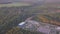 Flight over the Russian fields and water purification station.