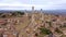 Flight over San Gimignano in Tuscany - a beautiful medieval village in Italy