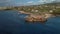 Flight over the sea and ship aground