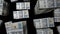 Flight over the Swedish Krone money banknote packs loop animation