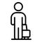 Flight passenger icon, outline style