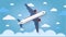 Flight of the plane in the sky. Passenger planes, airplane, airc