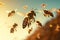 Flight of the Pollinators: Honey Bees in Energetic Motion, A Symphony of Nature\\\'s Work