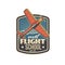 Flight school icon with airplane, pilots academy