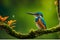 flight of the sparrow: 3D rendered illustration of a dynamic sparrow soaring through the air amidst a vibrant jungle backdrop