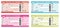 Flight tickets. Colorful boarding passes. Illustrations set for vacation departure.