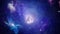 Flight through Universe Nebula Galaxy, Interstellar space travel, Traveling through Cosmos Loop background