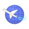 Flights around the world icon, cartoon style