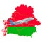 Flights to Belarus, travel concept. 3D rendering