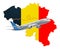 Flights to Belgium, travel concept. 3D rendering