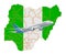 Flights to Nigeria, travel concept. 3D rendering