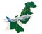 Flights to Pakistan, travel concept. 3D rendering
