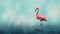 Flimsy Flamingo: Textured Illustration In Light Red And Dark Aquamarine