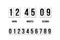 Flip clock showing how much time: hours, minutes and seconds. Flip board with black numbers in retro style. Vector