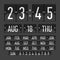 Flip clock template with time, date and day