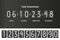 Flip countdown clock counter timer. Time remaining count down board with scoreboard of day, hour, minutes and seconds