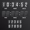 Flip Countdown Timer Vector. Analog Black Scoreboard Digital Timer Blank. Hours, Minutes, Seconds. Time Illustration