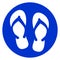 Flip flop blue circle icon